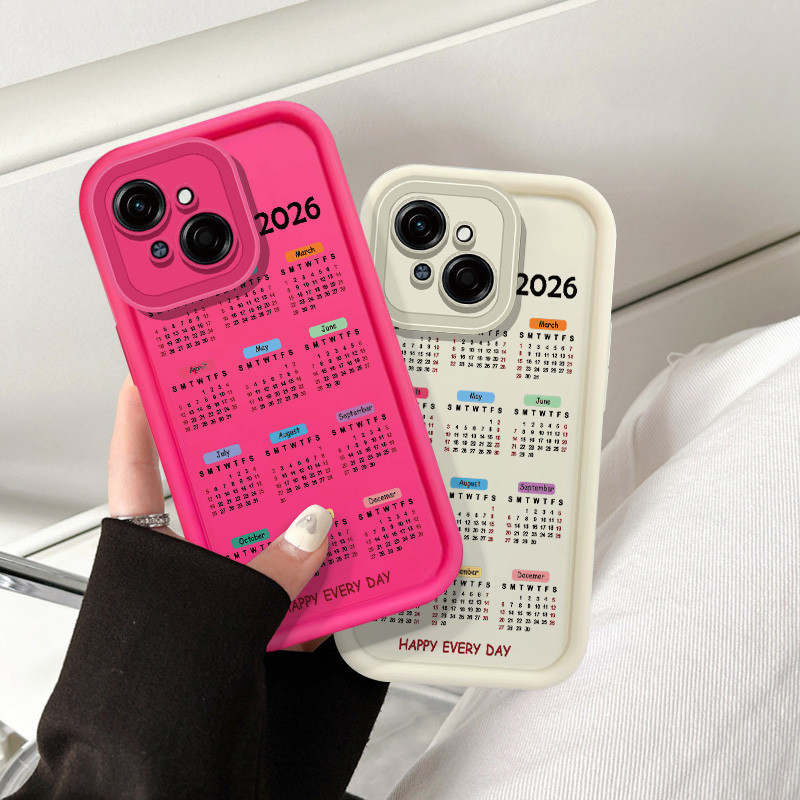 ปีใหม่ 2026 ปฏิทินปกหลังปลอกสําหรับ Infinix Smart 9 HD Tecno POP 9 Spark Go 1 Spark Go 2025 กันกระแท