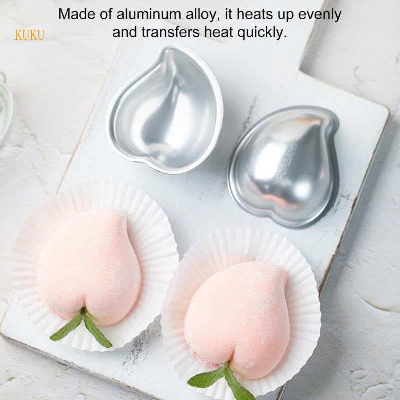 KU *  4 ชิ้นอลูมิเนียม Mochi แม่พิมพ์ทนความร้อนสําหรับ Home Baking และงานปาร์ตี้