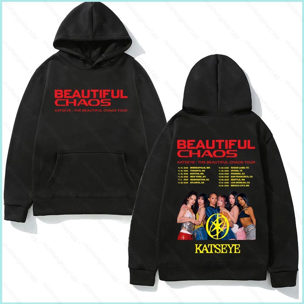 XS1 KATSEYE TOUR NEW Hoodie Aesthetic 2025 เสื้อกันหนาวอัลบั้มเพลงใหม่ XS1