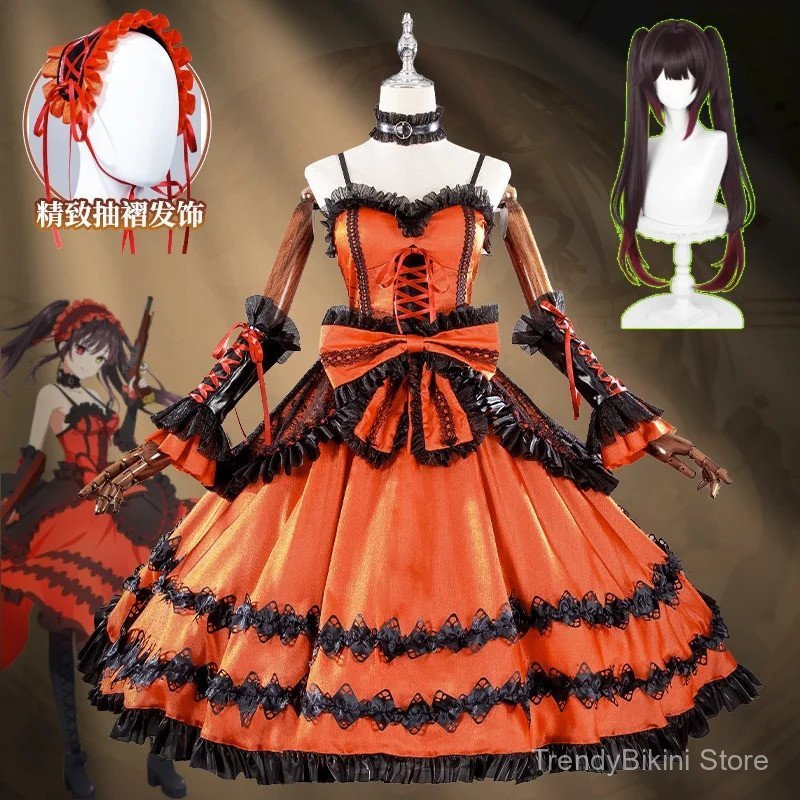ชุดคอสเพลย์.DATE.A.LIVE Nightmare ของTokisaki Kurumi พร้อมวิก ผม สำหรับปาร์ตี้ฮาโลวีน