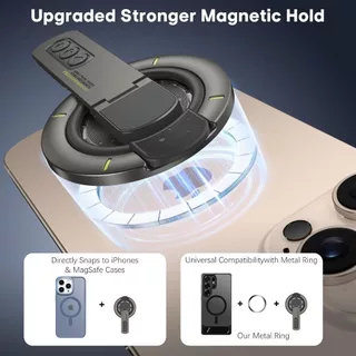ขายึดโทรศัพท์มือถือ 360° ที่วางโทรศัพท์แม่เหล็กสองด้านหมุนได้ขาตั้งโทรศัพท์มือถือแบบปรับได้บางเฉียบหลายมุมสากล