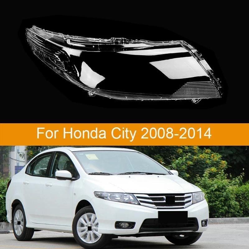 รถด้านหน้าไฟหน้าไฟหน้าโคมไฟโคมไฟ Lampcover กระจกอัตโนมัติเลนส์สําหรับ Honda City 2008-2014 ฝาครอบไฟห
