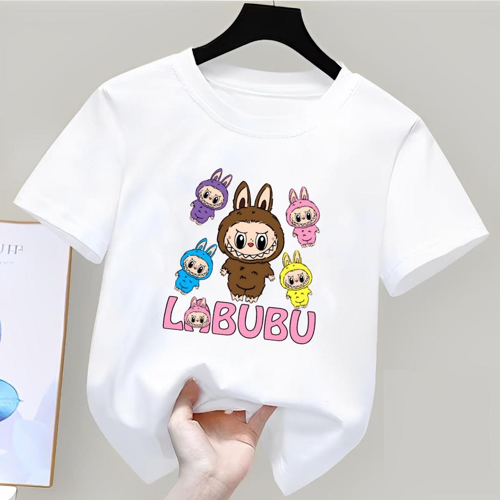 ลาบูบู พิมพ์ DTF สีขาว ผ้าคอตตอน