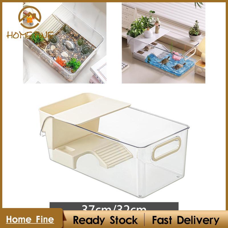 [Katarina_x] Turtle Tank Aquarium Hatching Area Resting Tortoise Enclosure Starter Reptile Habitat
