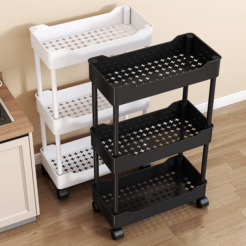 Home ชั้นวางของในที่แคบ ใช้จัดเก็บของ มีล้อเลื่อน 3 ชั้น และ 4 ชั้น ดีไซน์ญี่ปุ่น ชั้นวางของในห้องน้ำ วางของในครัว