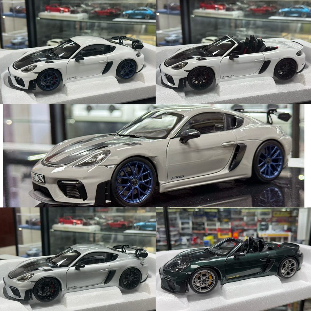 พร้อมส่ง [norev norev Porsche 718 gt4rs cayman spyder rs] 1: 18 Alloy Full Open Model 1.ใหม่เอี่ยมที