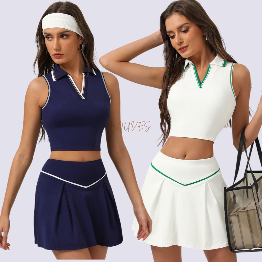 SERENA SET - TANK TOP SKORT TENNIS PADEL GOLF GYM WORKOUT SET