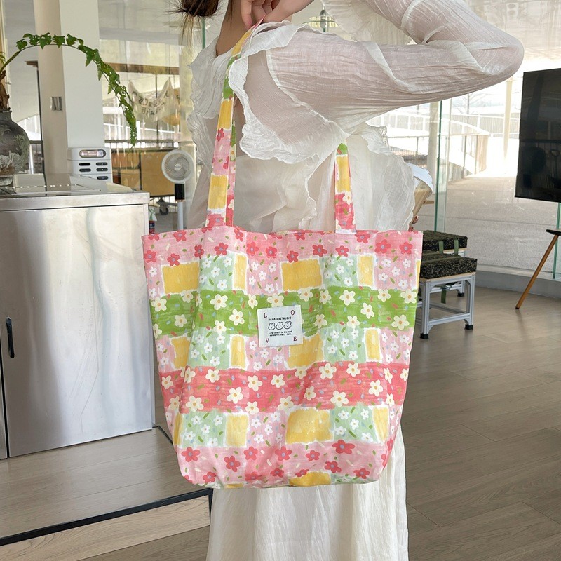 New Ethnic Style Patchwork Bag Bohemian Large Capacity Shoulder Bag Fashion Work Commuter Bag Tote B