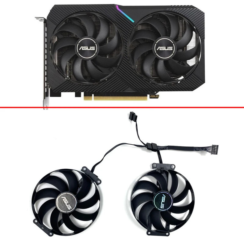 87มม. ที129215SU DC12V 0.5A RTX3060 RTX3060TI 6Pin พัดลมกราฟิกสําหรับ ASUS DUAL RTX 3060 RTX 3060 TI