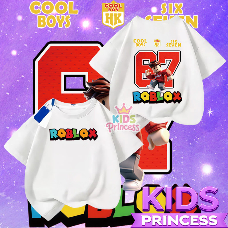 COD(จัดส่งตลอด 24 ชั่วโมง)ตัวละครการ์ตูนแอนิเมชั่น เสื้อที ผ่อนคลาด เสื้อเชิ้ต สำหรับเพศชายและหญิง 90-150CM 1-13ปี N4636