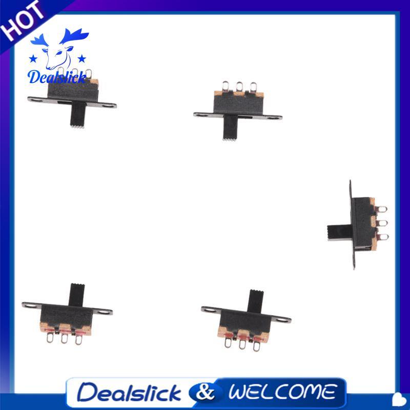 5 ชิ้น 50V 0.5A 3 ขา 2 ตําแหน่งเปิด/ปิด 1P2T SPDT สวิตช์สไลด์ 3 ขา