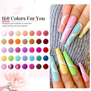 MSRUIOO 8ml ยาทาเล็บเจลแต่งเล็บ 160 สีใหม่ยาทาสีทึบเชอร์รี่สีดำและขาวสำหรับร้านทำเล็บ