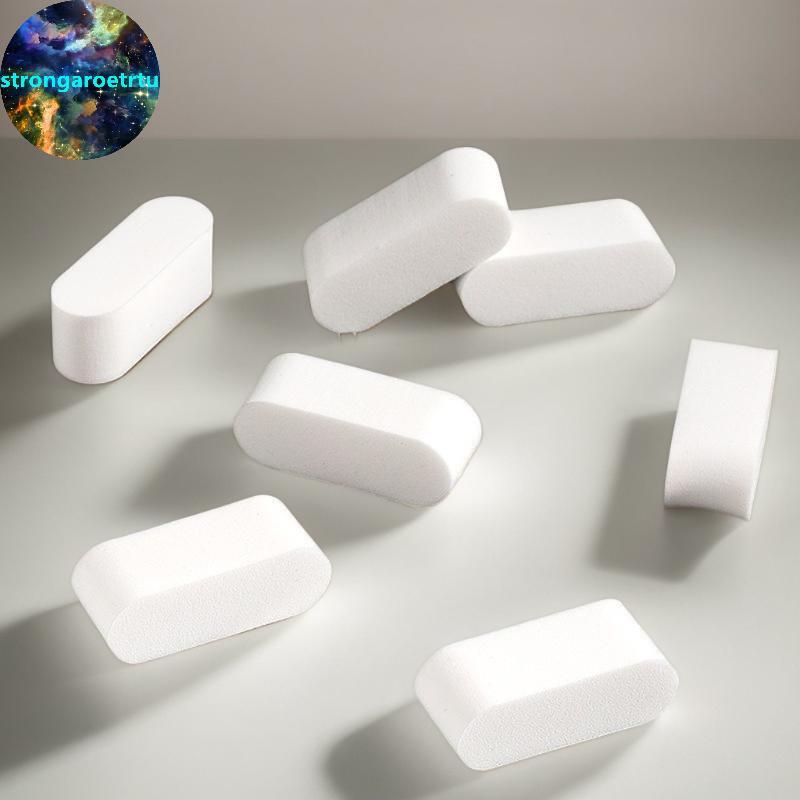 Strongaroetrtu 10 ชิ้นฟองน้ําแต่งหน้านุ่มเปียกและแห้งใช้พัฟสีขาว Foundation คอนซีลเลอร์ Smearing Puf