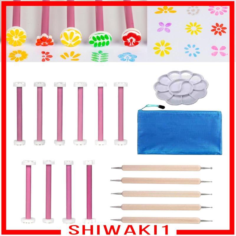 [Shiwaki1] เครื่องมือกลีบดอกไม้สําหรับ Dot Painting Mandala Dot Art Tool สําหรับหินลายนูน