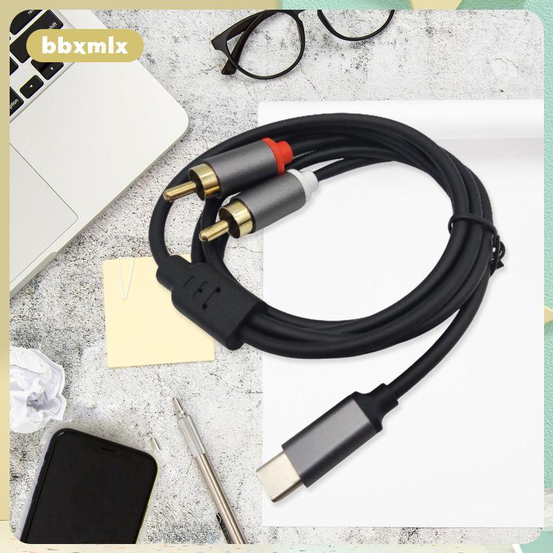 [bbxmlx] สาย RCA Type-c ถึง 2 สาย USB C สาย AUX ป้องกันการรบกวน Stable AUX สายเสริมสําหรับหูฟังโฮมเธ