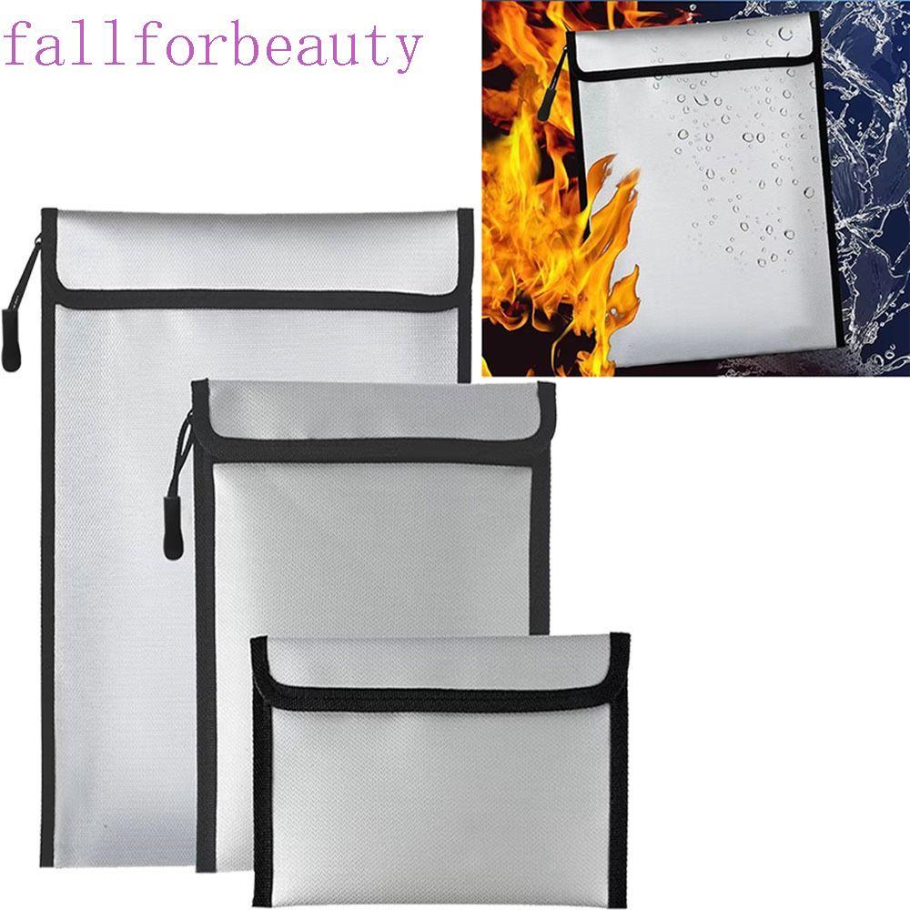 FALLFORBEAUTY กระเป๋าใส่เอกสารกันไฟ, กันน้ํา S/M/L Safety Cash Storage Pouch, Faraday Bag Signal Blocker ทนความร้อนแบบพกพาทนไฟโฟลเดอร์โล่