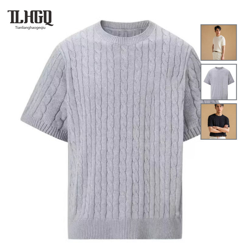 TLHGQ เสื้อยืดผ้าถัก Relaxed Fit พร้อมเส้นด้ายทนทาน เหมาะสําหรับการแบ่งชั้นในสภาพอากาศในการขนส่ง
