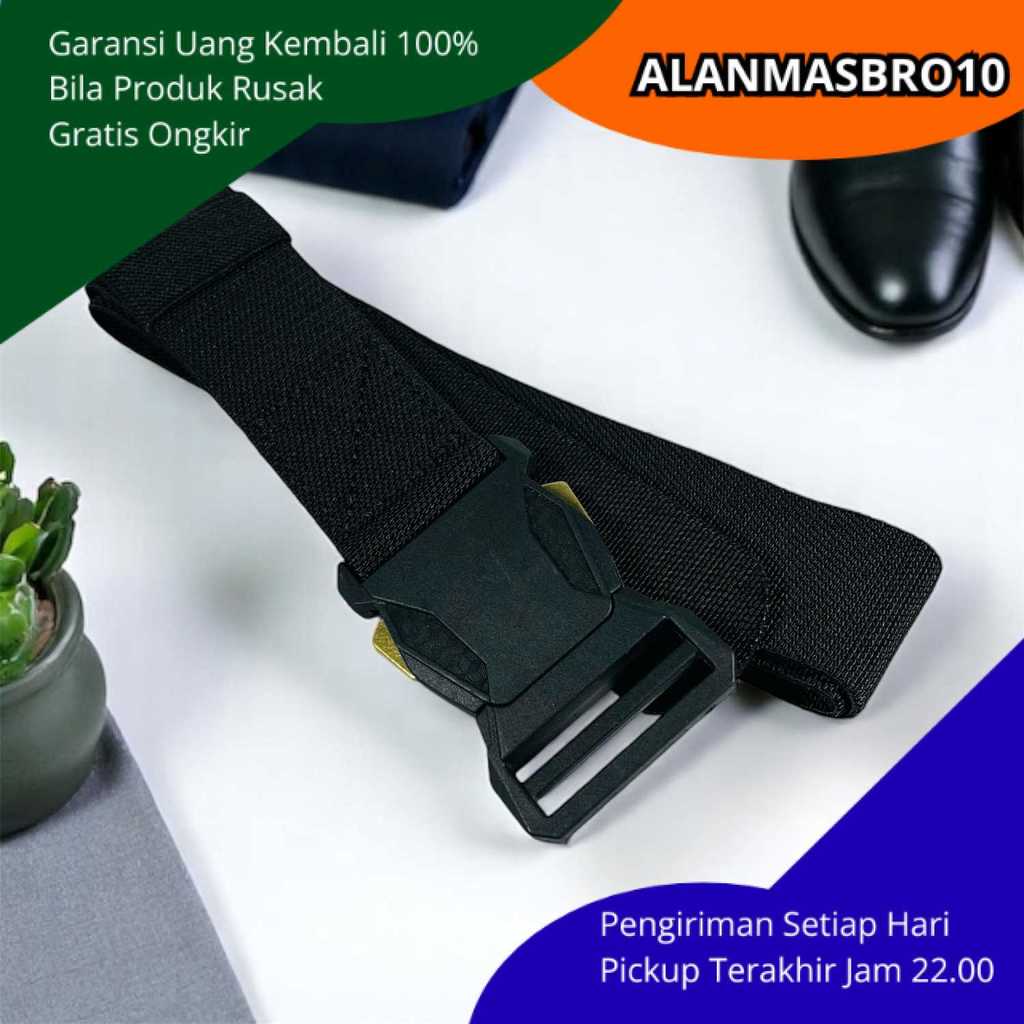 ผู้ชาย QUICK Release เข็มขัด Quick Lock Buckle วัสดุโลหะไนลอนทนทานมีสไตล์ Elegant Contemporary เหมาะ