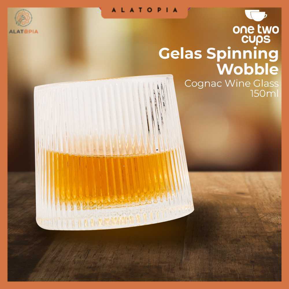 One Two Cups Whisky Crystal Spinning Wobble Rock Glass 150ml - YJ101