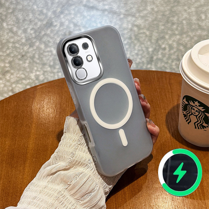 เหมาะสําหรับ VIVO Y29 4G Y29S T4X 5G เคสโทรศัพท์สีใหม่วุ้นกรณีไร้สายแม่เหล็ก frosted กรณี 032