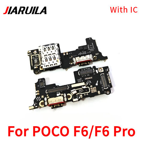 พอร์ตชาร์จ USB สําหรับ Poco F6 / F6 Pro เครื่องชาร์จ USB ช่องเสียบการชาร์จพอร์ต Flex Cable อะไหล่ทดแทน