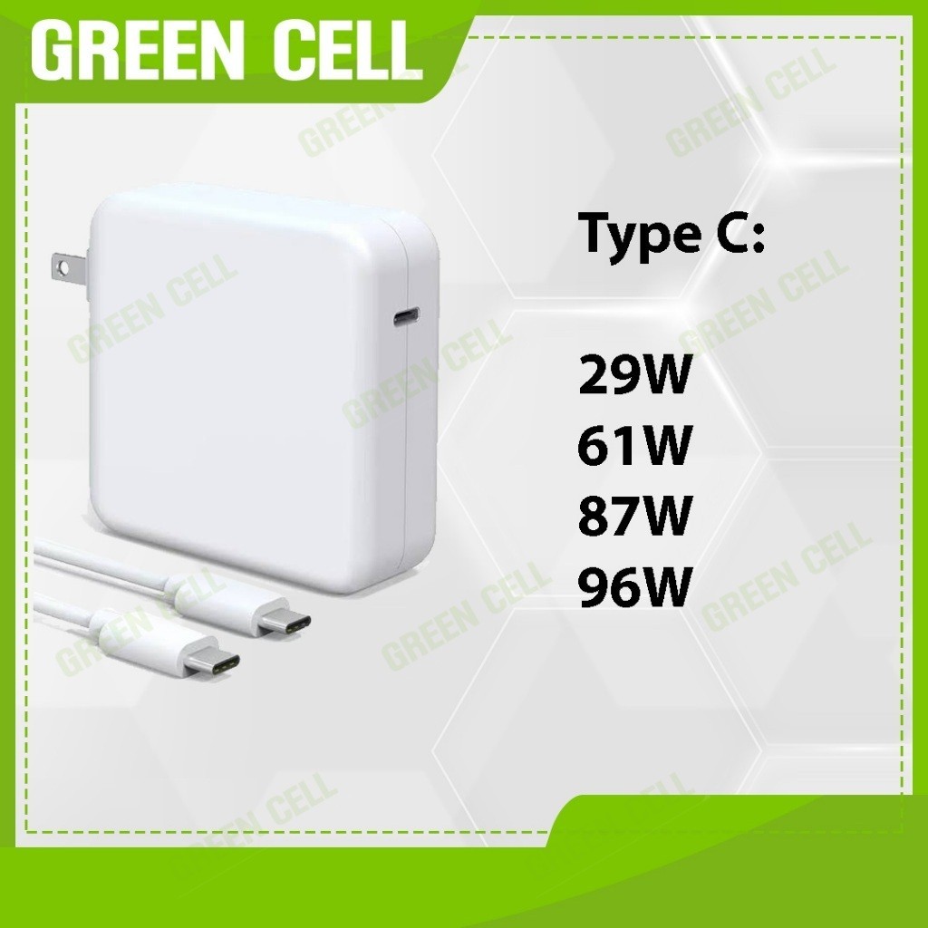 อะแดปเตอร์ชาร์จ USB C Type-C ขนาด 30W/61W/87W/96W พร้อมสาย Type C to Type C 100W ยาว 2 เมตร