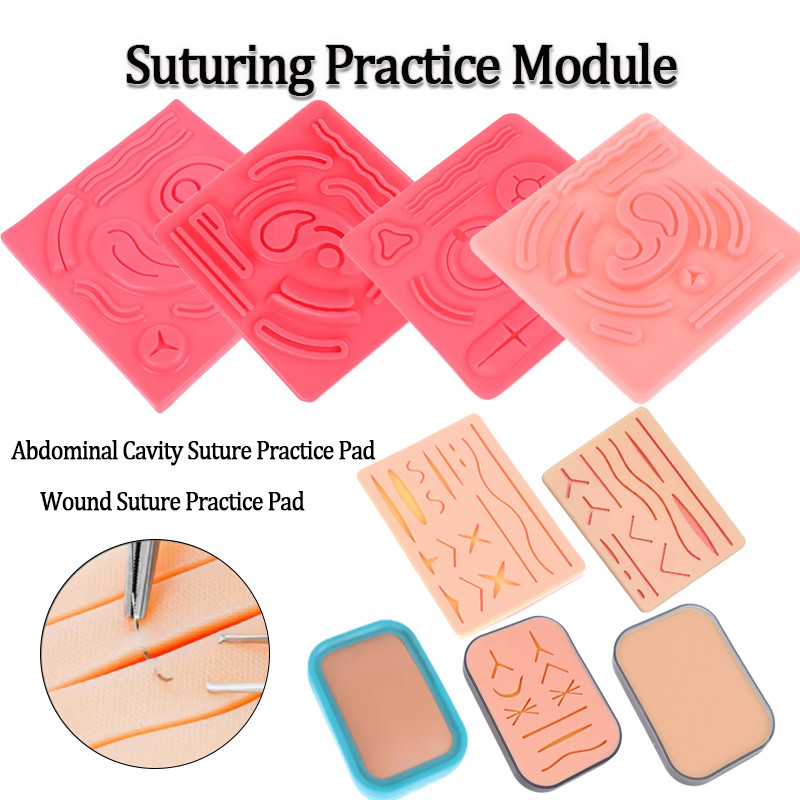 ซิลิโคนแผล/ท้อง Cavity Suture Practice Pad ทางการแพทย์นักเรียนผ่าตัดจําลองการฝึกอบรมรุ่นReusable 3 ชั้นเย็บแผ่นฝึก