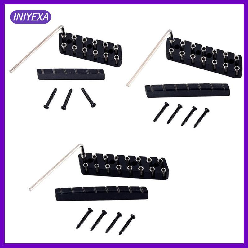 [Iniyexa] 6 String/ 7 String/ 8 String Headless Guitar Bridge & Slotted Nut Set