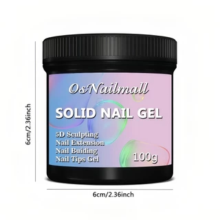 OsNailmall 100g Solid Nail Gel, Strong Sticking Gel, Nail Building Gel, Extension, 3D UV, Professional Art Supplies