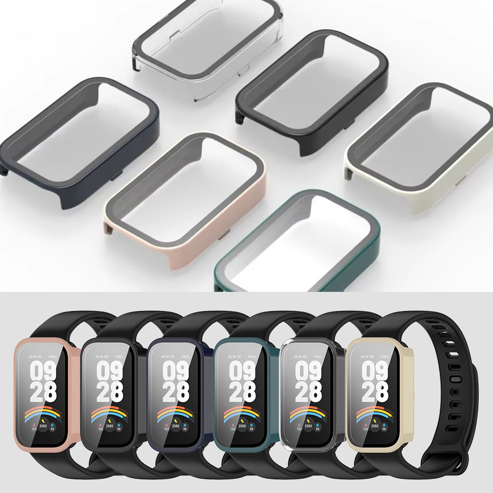 กระจกนิรภัย PC สําหรับ Mi Band 9 Active Anti Gores ครอบคลุมทั้งหมดป้องกันหน้าจอกันชนอุปกรณ์เสริมสําหรับ Smartwatch Xiaomi Redmi Band 3