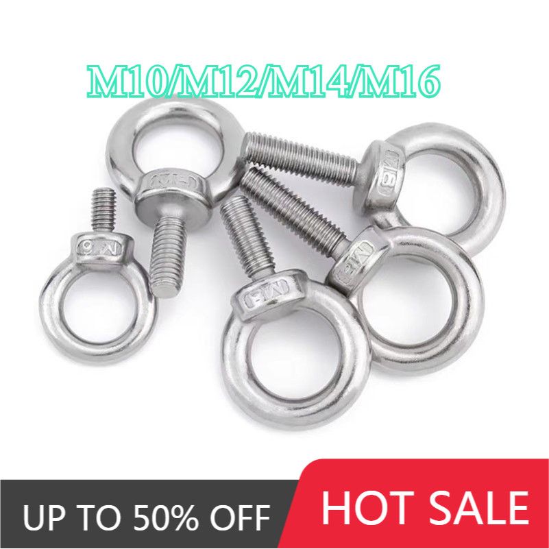 304 สแตนเลสสตีลยก Eye Bolt M10-M16 ขยาย O-Ring สกรู Marine Reel Bolt