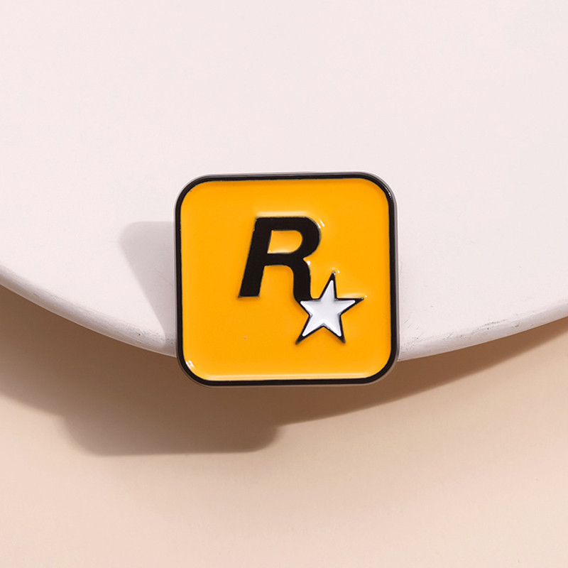 Rockstar เข็มกลัดโลหะ รูปโลโก้ GTA Vice City Game เครื่องประดับแฟชั่น ของขวัญ สําหรับสะสม