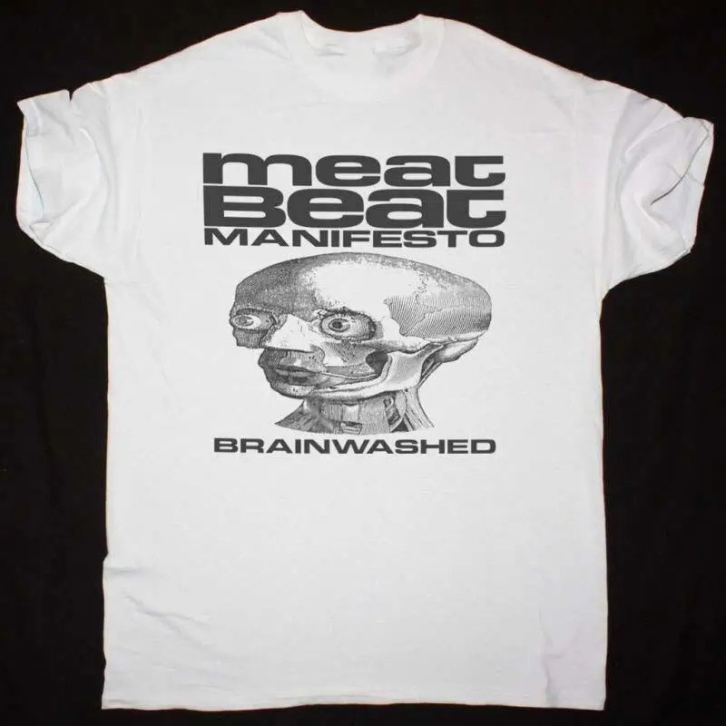 เสื้อยืดสีขาว Meat Beat Manifesto Brainwashed Bt949