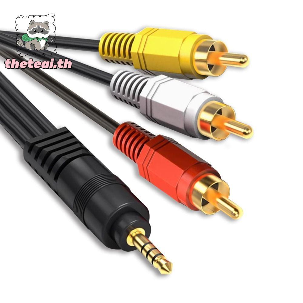 THETEAI สาย AV, Plug and Play 1 ถึง 3 3.5 มม.ถึง 3 สาย RCA, Professional ชายกับชายทนทาน Gold Plated 