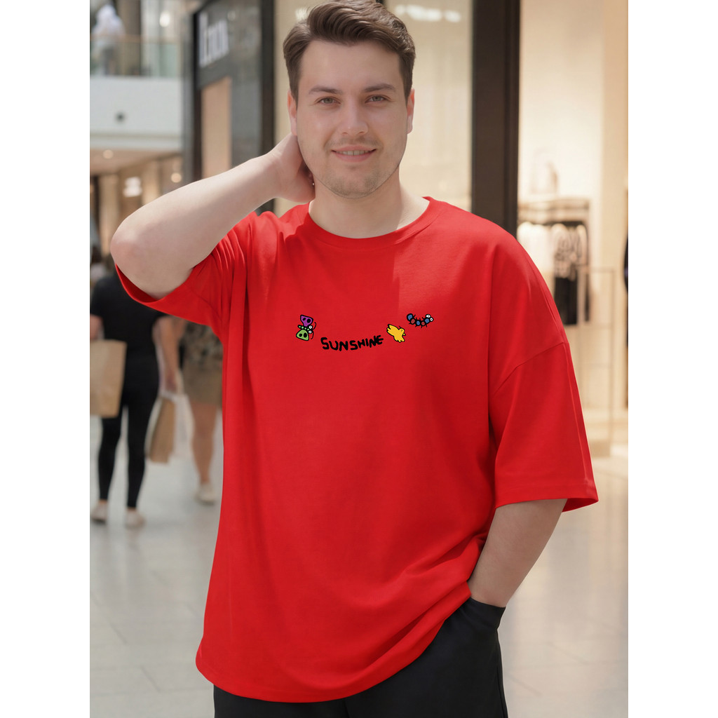 2W080 [AIYOU] Lelaki Baju T เสื้อผู้ชาย Tshirt XL-5XL สไตล์เกาหลีรอบคอ Crop Top ขนาดใหญ่ผู้ชาย Plus 