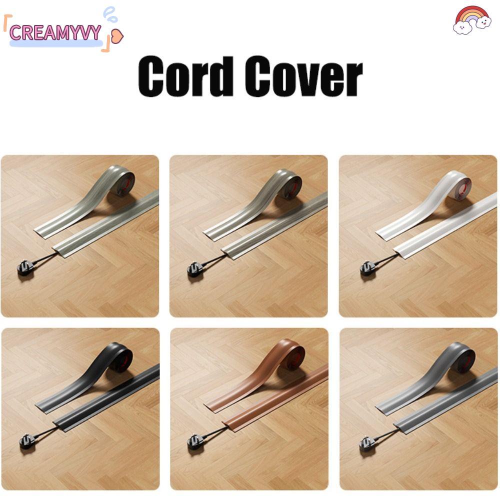 CREAMYVY ฝาครอบสายไฟ, ฝาครอบสายไฟ PVC ยืดหยุ่น, คุณภาพสูงทนทาน Soft Self-Adhesive Floor Cable Cover Floor