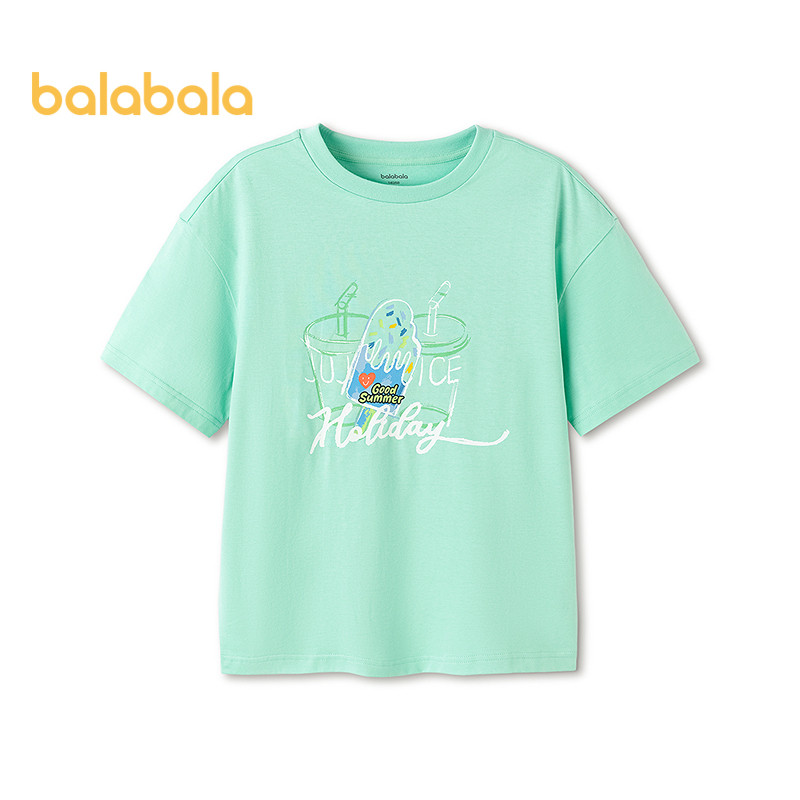 Balabala ชายหญิงเสื้อยืดเด็กฤดูร้อน 2026 แขนสั้น Skin-Fried Quick-dry Top Performance Tees สําหรับเด็ก Comfy นุ่มเสื้อยืด Tops สําหรับกีฬาโรงเรียน