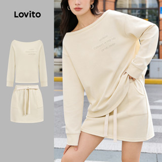Lovito เสื้อหรือกางเกงลําลองสําหรับฤดูใบไม้ร่วง/ฤดูหนาว สีขา…