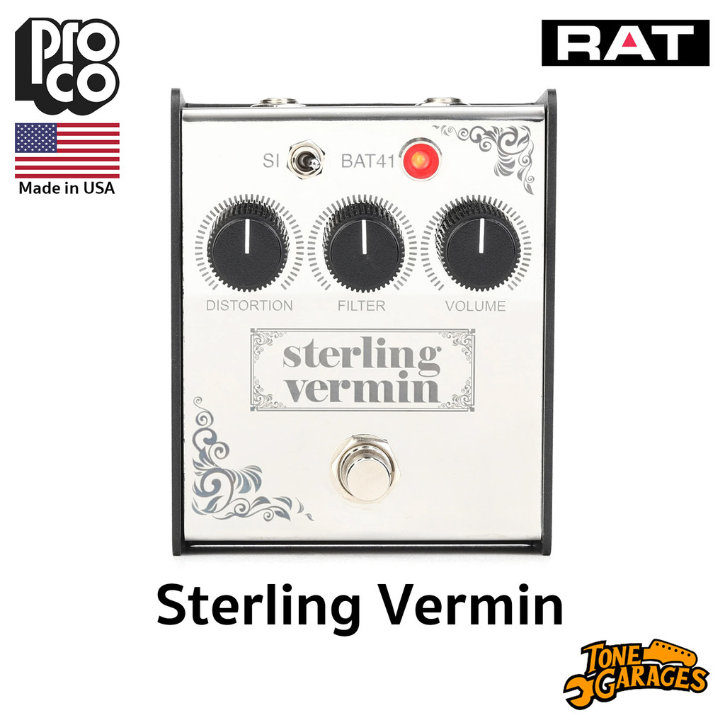 PROCO Sterling Vermin RAT Distortion Pedal (Chrome) เอฟเฟคกีต้าร์ Made in USA