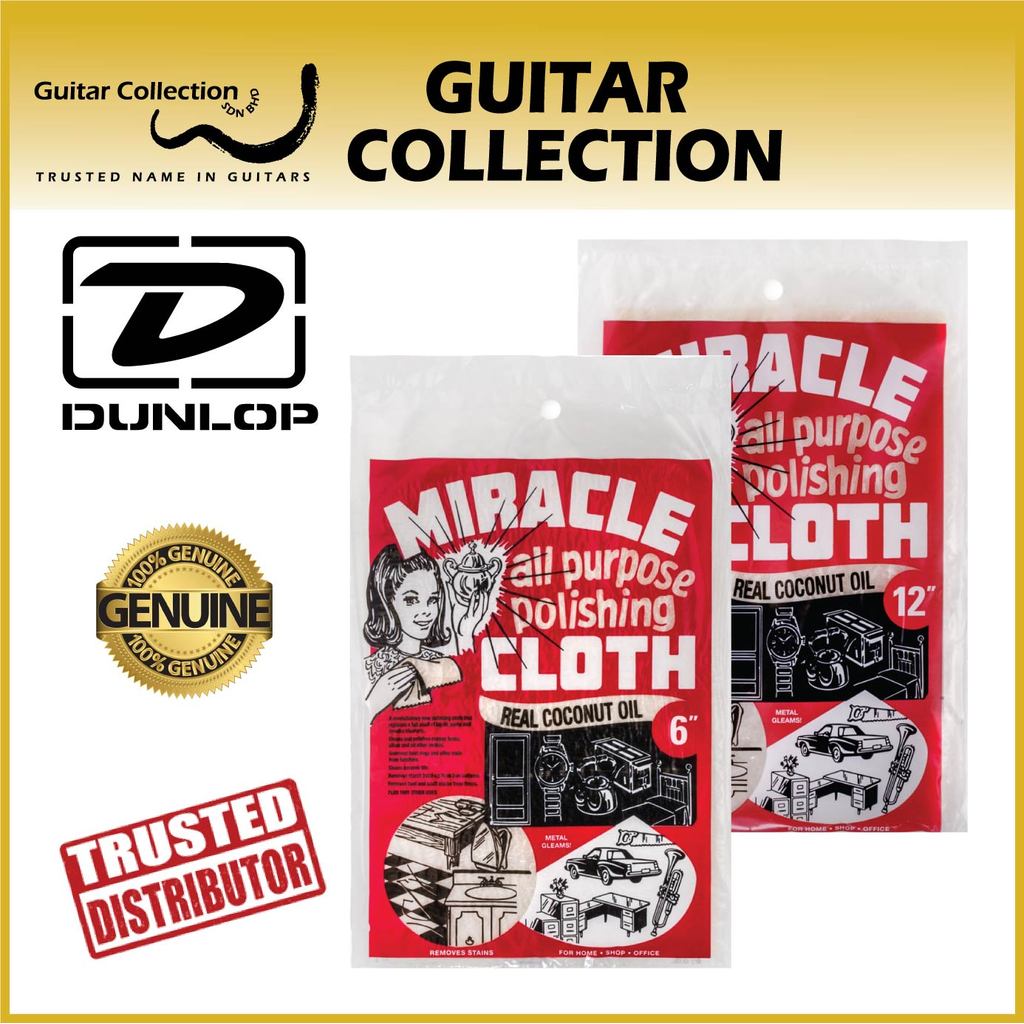 Jim Dunlop Miracle Cloth สําหรับกีตาร์ ไวโอลิน ทองเหลือง & Cymbals (ทํางานบนลวด fret & พื้นผิวโลหะ) 