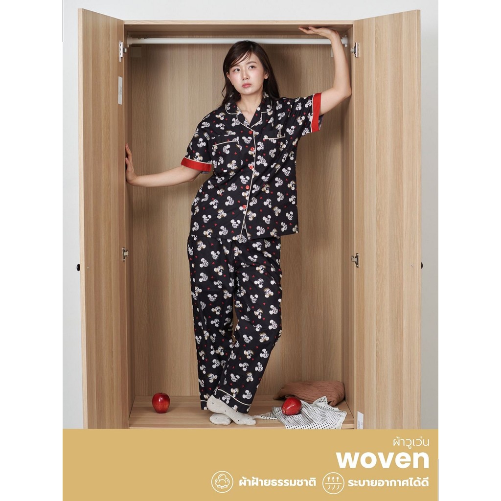 Josilins ชุดนอน ผู้ใหญ่ ลิขสิทธิ์ ดิสนีย์ Disney Mickey คอลเลคชัน Mickey Dot ผ้าวูเว่น SM ML LXL