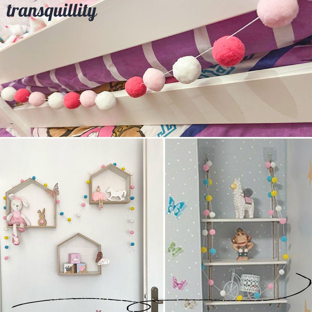 TRANSQUILLITY 2.5M Felt Ball String DIY Handmade เด็ก Room Fluffy Ball แบนเนอร์