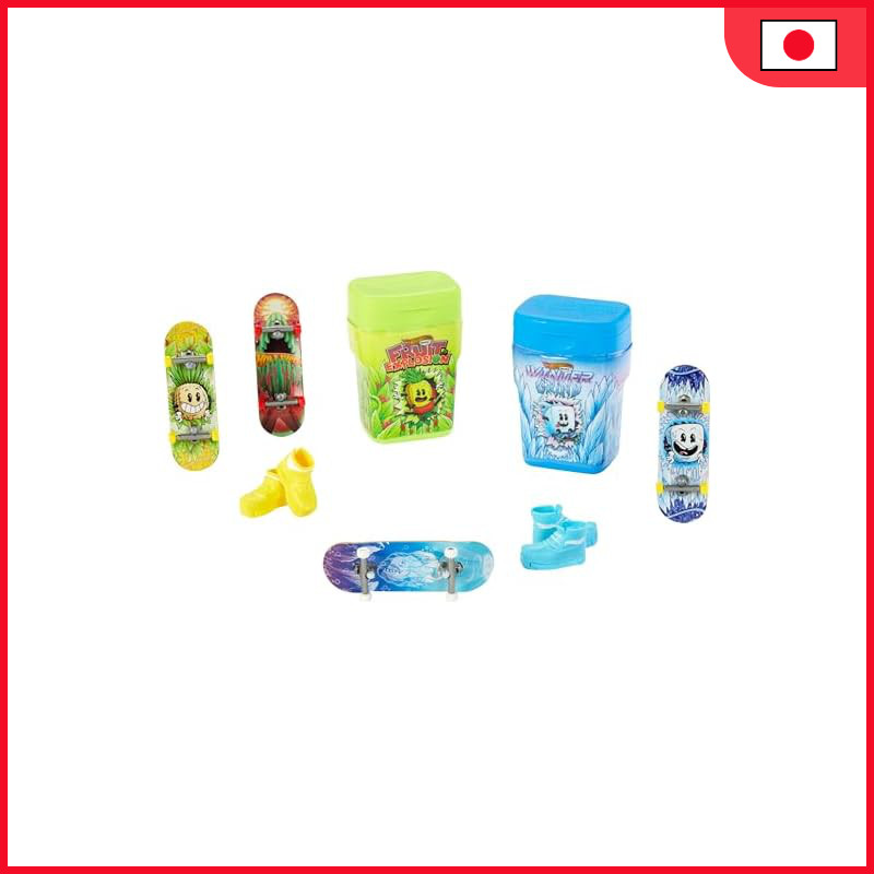 Hot Wheels Skate Fingerboards & Skate Shoes, 2 Flavor Containers with 2 Exclusive Boards & 1 Pair of