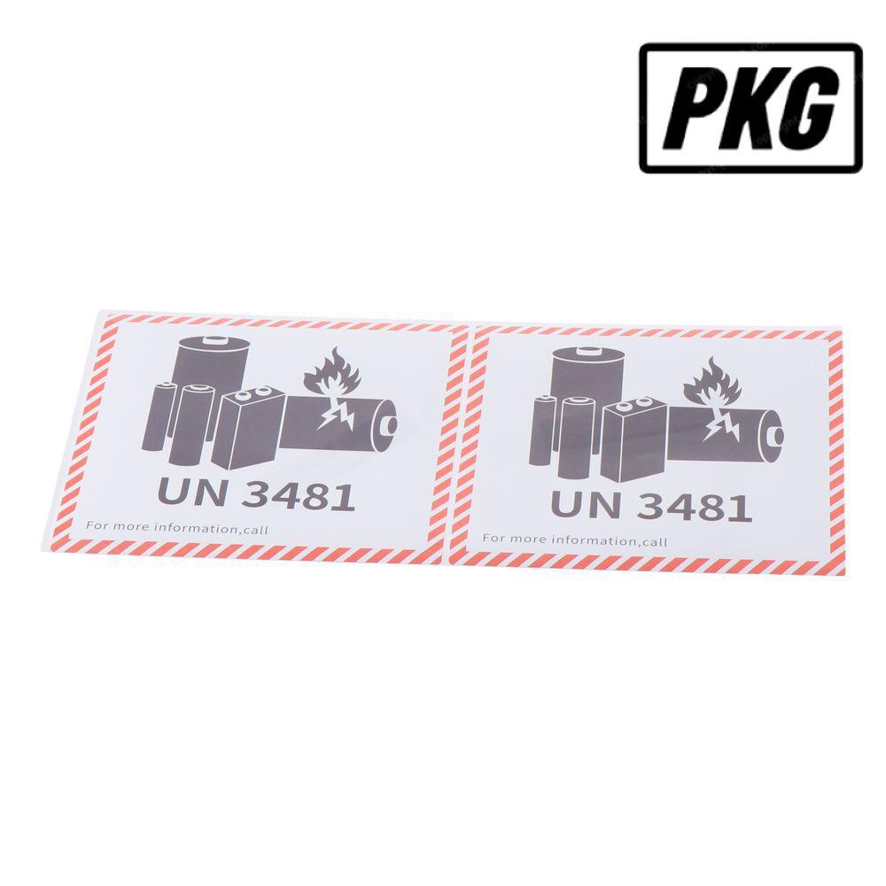 ป้ายแบตเตอรี่ลิเธียมขนส่ง REPKG,ป้ายไฟแบตเตอรี่ลิเธียมสีแดง,UN3481 แผ่นทองแดงกาว 4.7 "x 4.3" สํานักง
