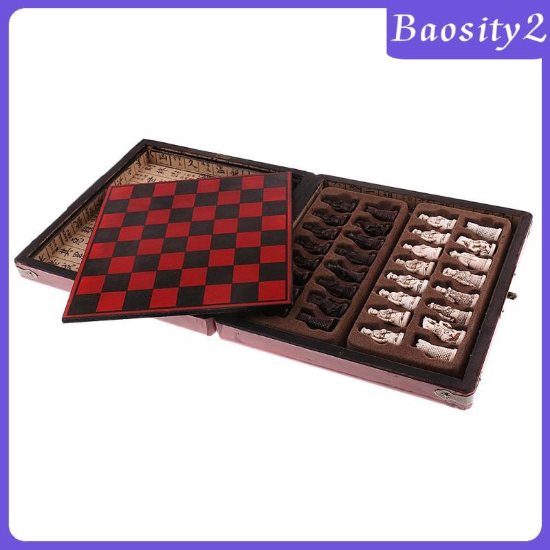 [Baosity2] Vintage Portable Chess Set Travel Chess Pieces Toys for Family