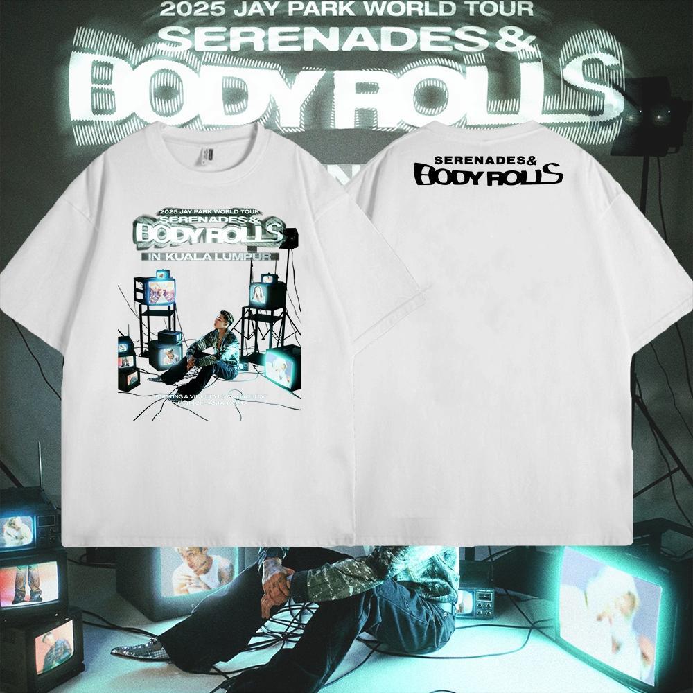COD  เสื้อเชิ้ตพิมพ์ลาย Jay Park World Tour Serenades & Body Rolls สําหรับแฟนๆ (ผ้าฝ้าย 100%)S-5XL
