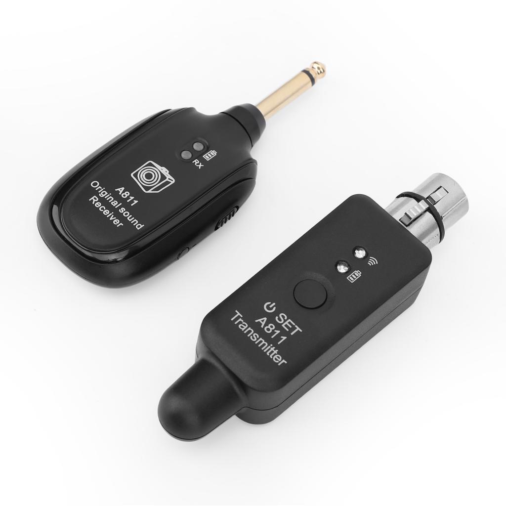 SPYMINNPOO ตัวรับสัญญาณกีตาร์ไร้สายไมโครโฟน XLR Zero Loss 24bit 48KHz 2.4GHz ความถี่ 100ft Range 10H