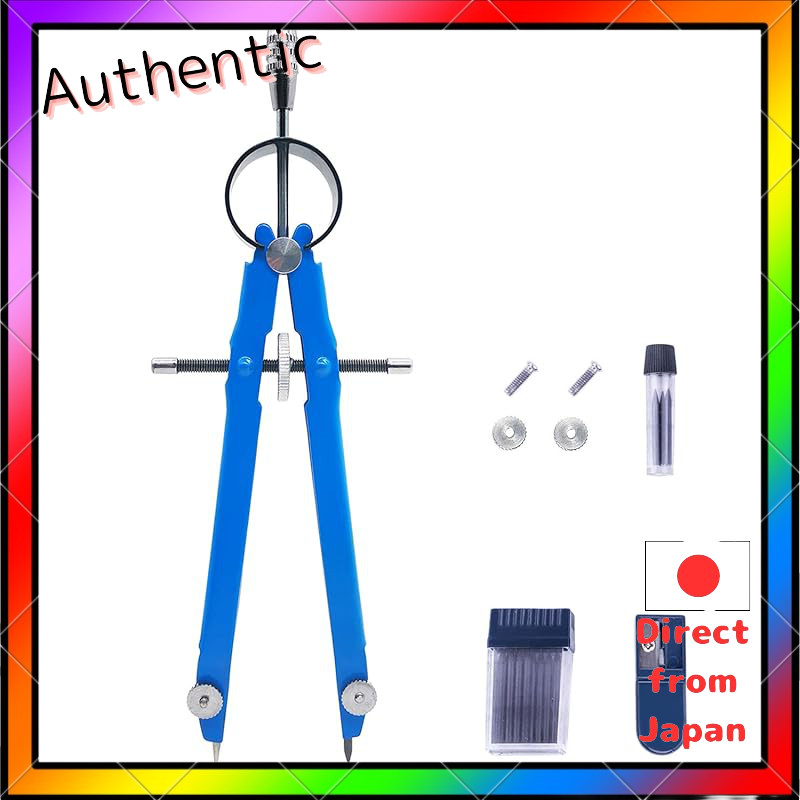 ZLKSKER professional compass with pencil sharpener and spare lead refills, all-metal durable compass