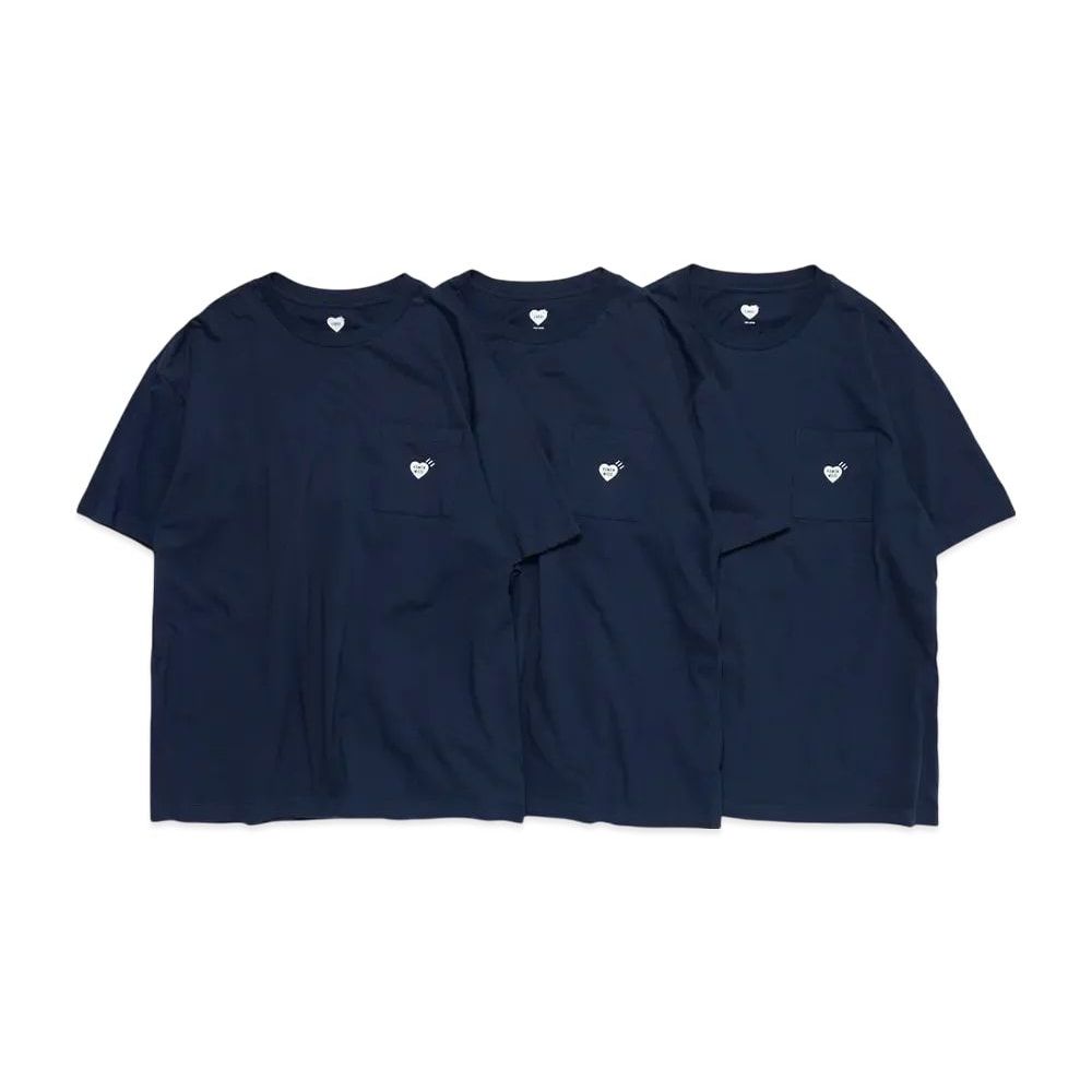 HUMAN MADE 3-Pack Pocket T-Shirt Set Navy Unused