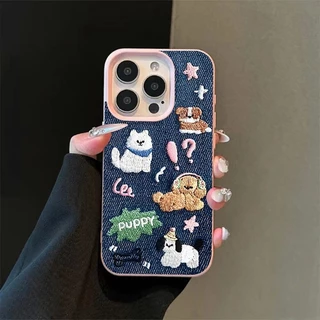 COD-ในไทย💥การ์ตูนลูกสุนัขลูกแมวหนังผิวสัมผัสนุ่ม เคส For IPhone 17 15 11 13 16 14 12 Pro Max 8 7 Plus 8Plus XR X XS Max